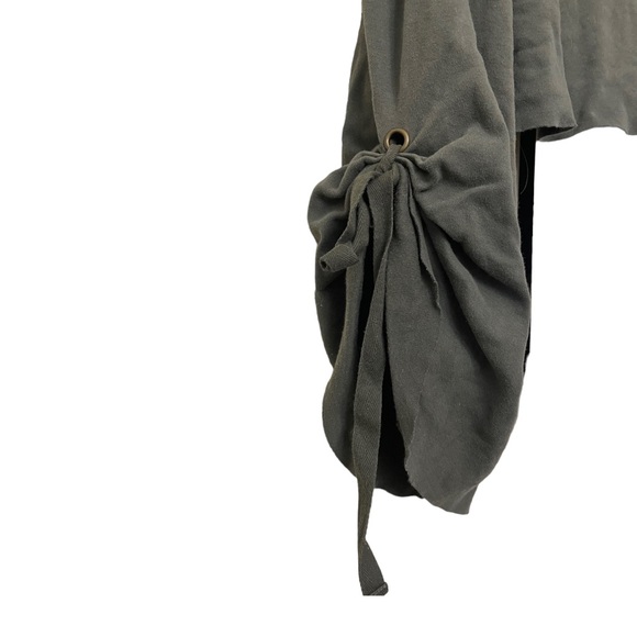 Free People Holala Cropped Crew Neck Sweatshirt Gray Green XS - Picture 5 of 7